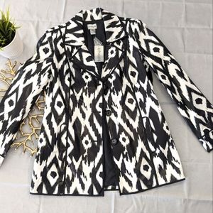 Chico's jacket, black and white, size 0